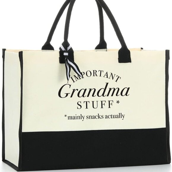 Brand New Grandma Large Waterproof Canvas Tote Bag - Picture 1 of 7